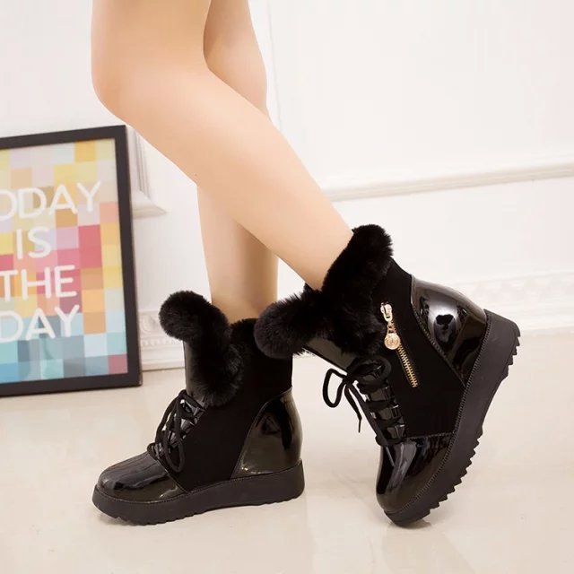 Botas de nieve de piel