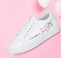 Printed casual shoes women's pu shoes cute cat new fashion lace women's white sports shoes women's casual shoes