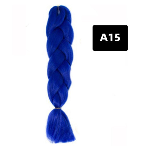 Peluca de seda africana de alta temperatura con fibra química y trenza grande en color degradado