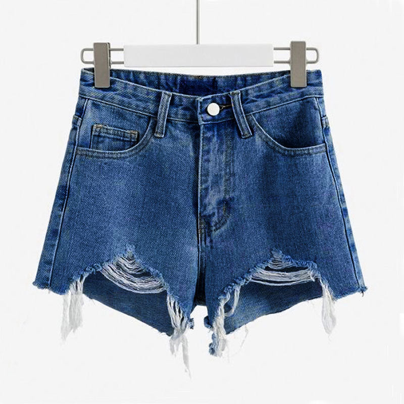 Shorts de mezclilla con bordes sin rematar para mujer, populares en Instagram