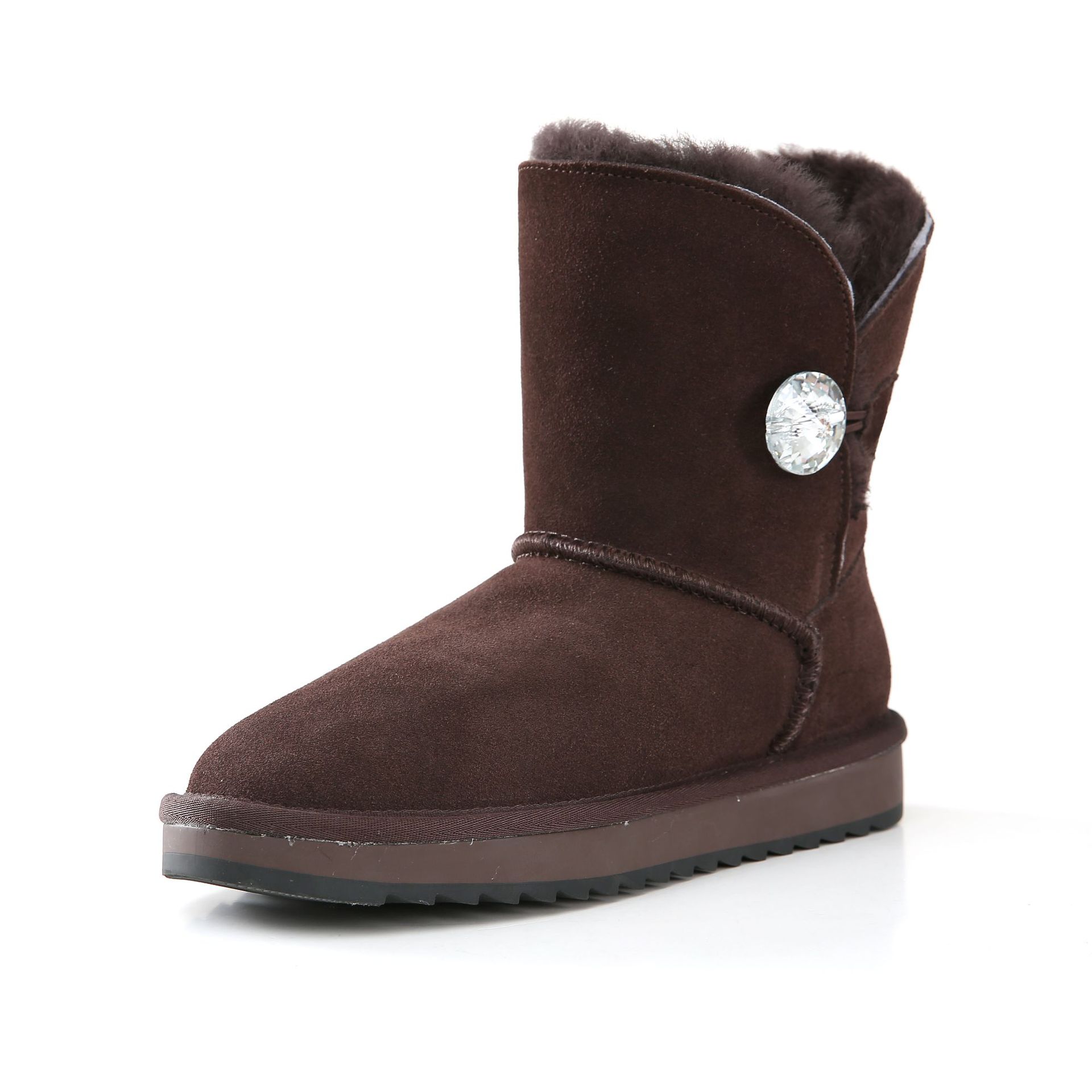 Botas medianas y botas cortas de piel con pelo integrado