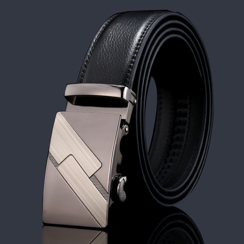 Cinturón de cuero genuino para hombre con hebilla automática