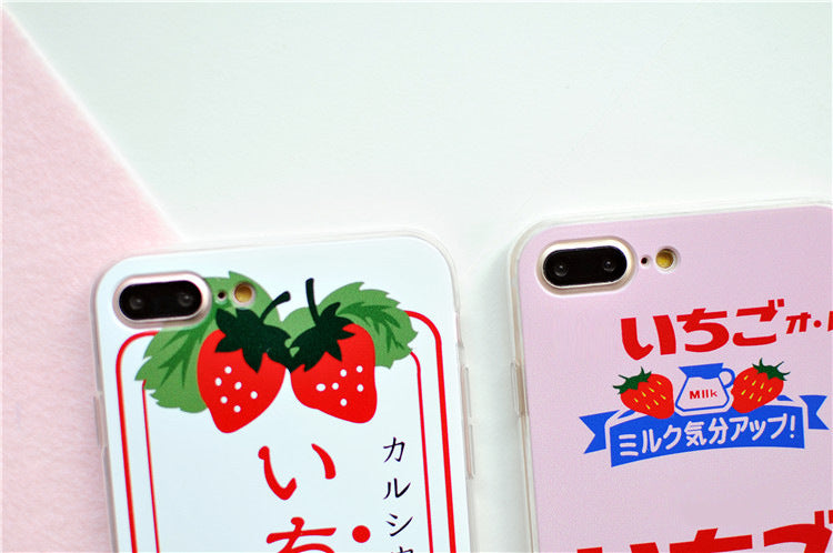 Funda de teléfono con diseño de fresa