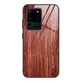 Funda para teléfono de vidrio templado con veta de madera