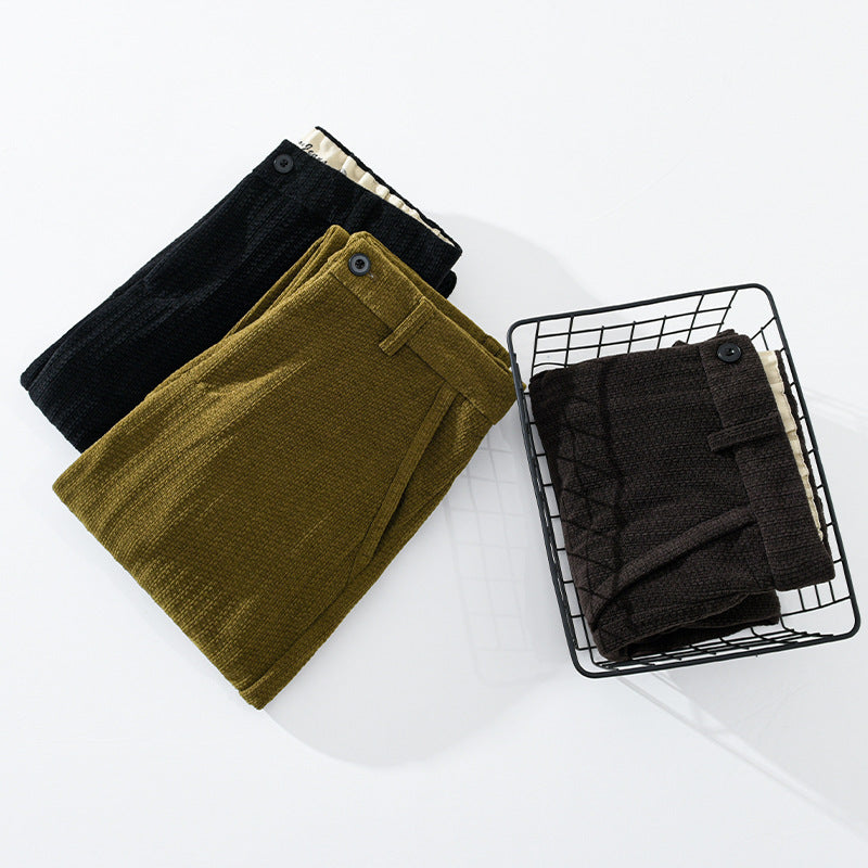 Pantalones casuales ajustados de pana retro para hombre