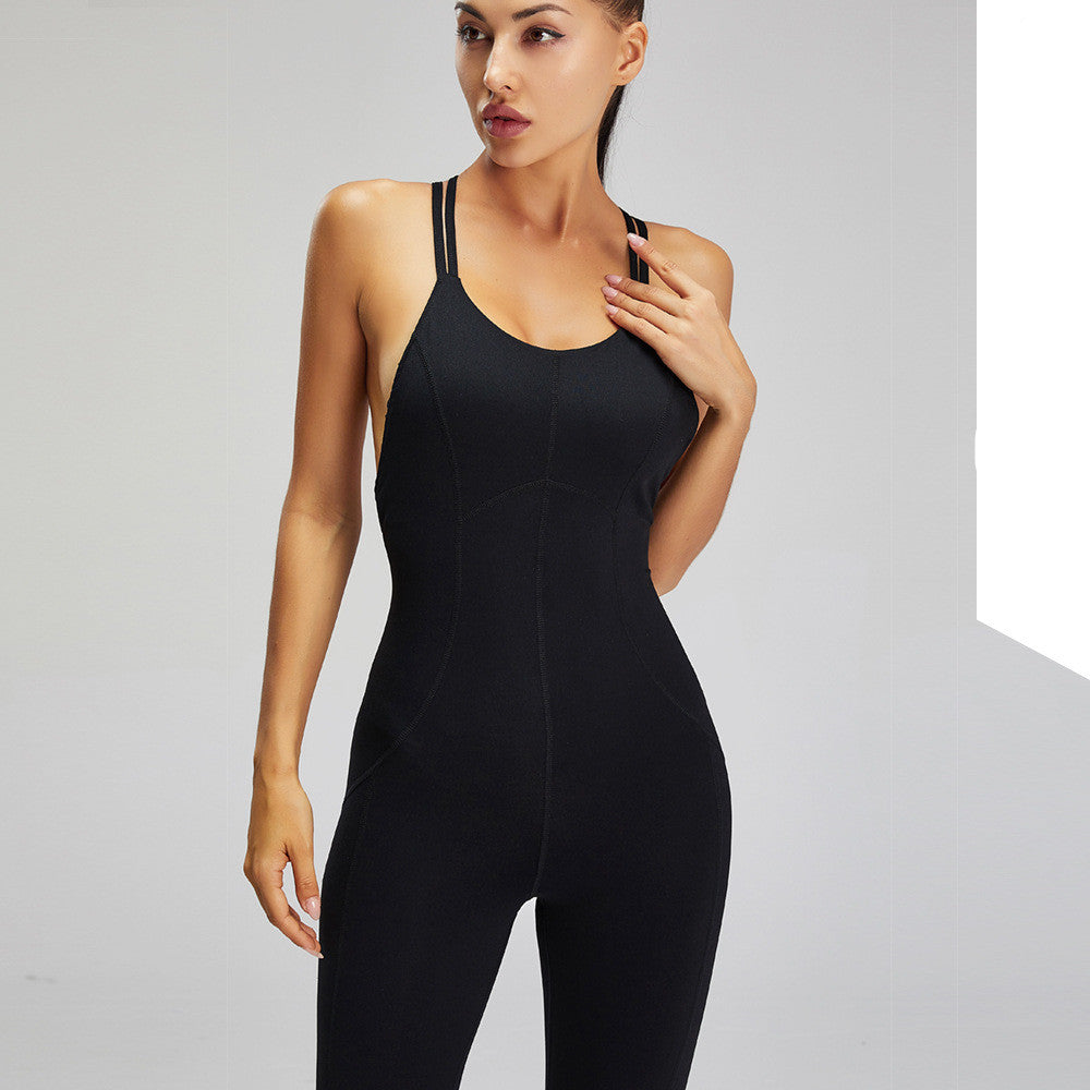 Mono deportivo de fitness para mujer con espalda entallada y sexy