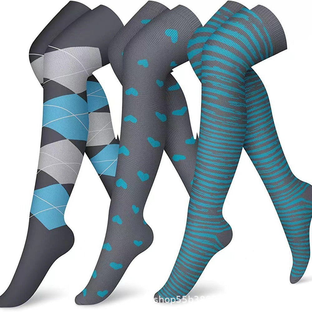 New Outdoor Elastic Sports Running Cycling Long Compression Socks