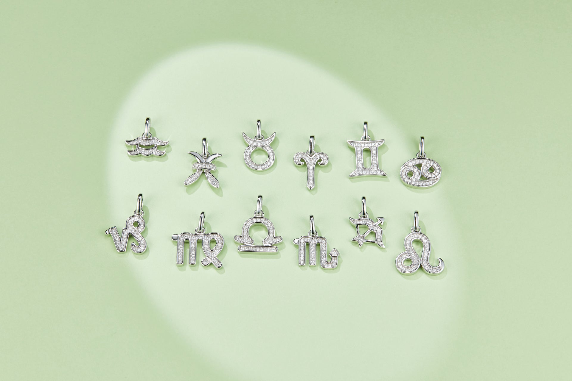 12 Zodiac Signs Aries Set With Top quality Moissanite Luxurious And Fashionable Light Luxury Trend Jewelry Silver Necklace Pendant Silver plated Platinum
