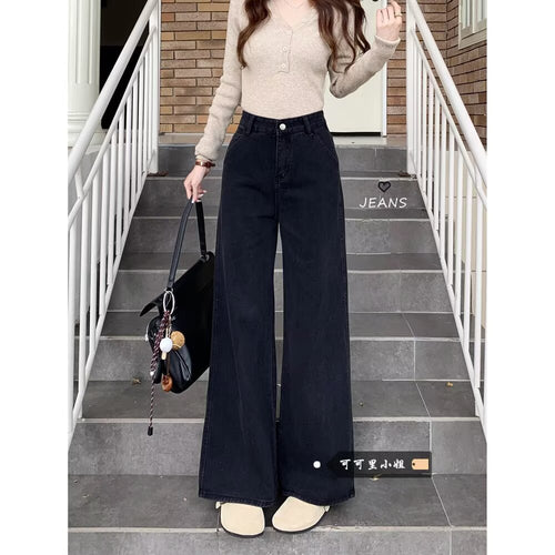Black High Waisted Wide Leg Jeans