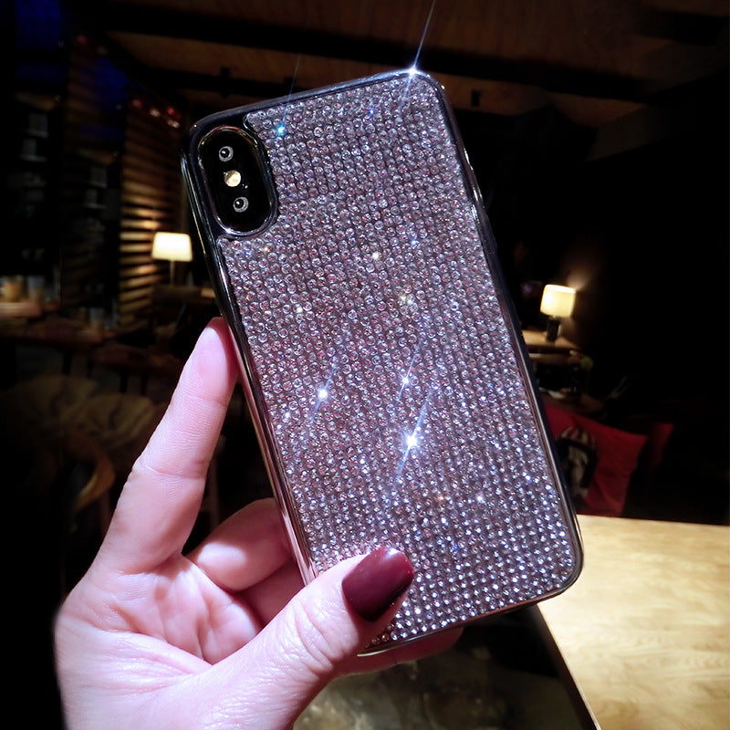 Funda de teléfono con diamantes