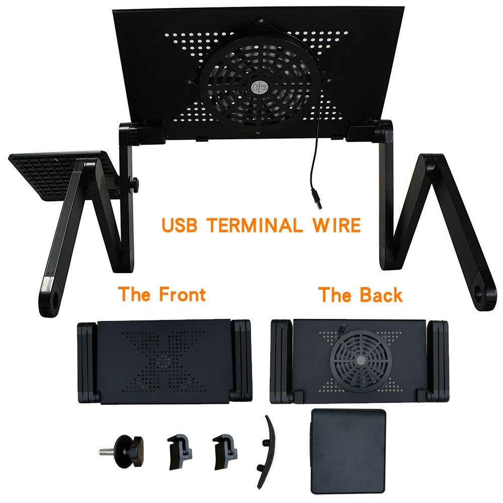 Mesa para portátil, soporte de escritorio, alfombrilla para ratón, portátil, plegable, diseño ergonómico, ajustable con