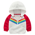Boys Print Rainbow Zipper Hoodie Sweatshirt