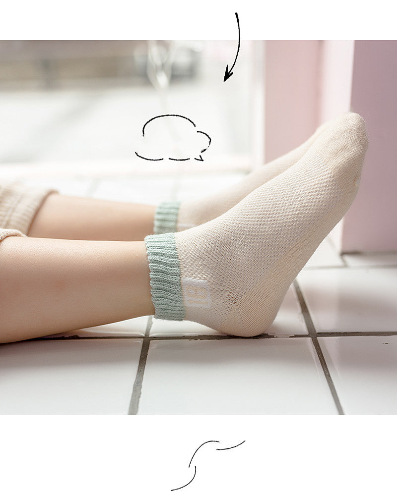 Calcetines náuticos para niño, primavera, verano y otoño, calcetines finos de red para niño, calcetines blancos de algodón para bebé.
