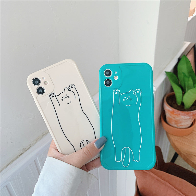 Compatible with Apple , Line Cat Straight Edge TPU Protective Sleeve
