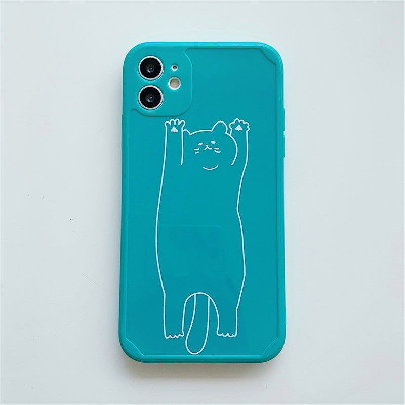 Compatible with Apple , Line Cat Straight Edge TPU Protective Sleeve