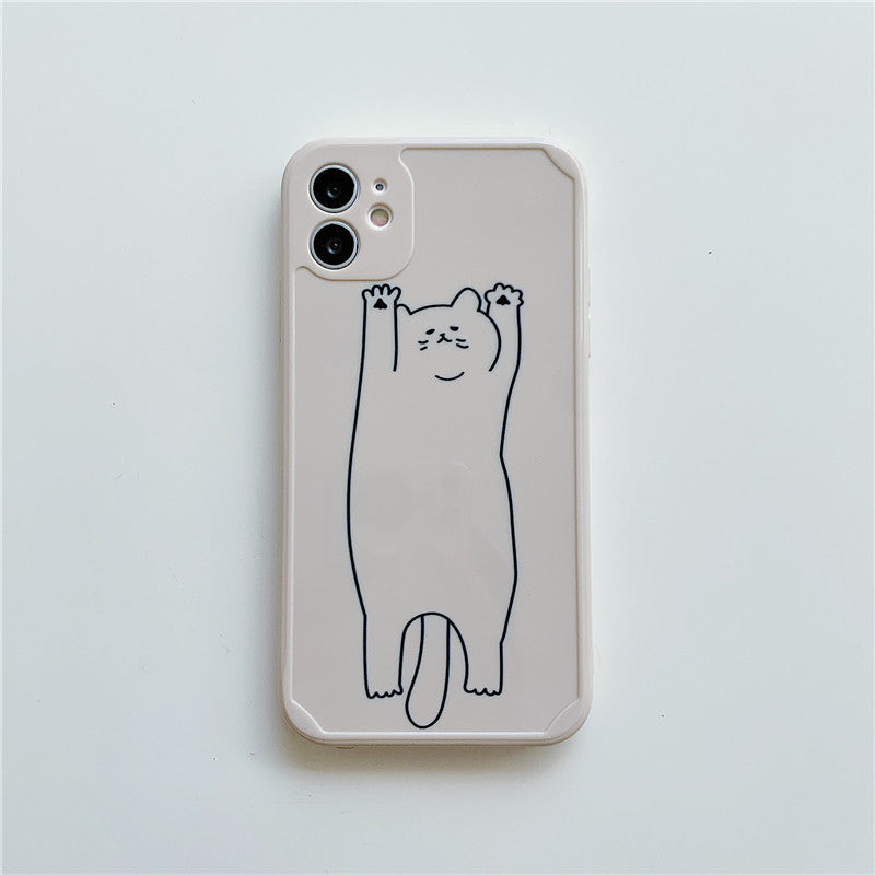 Compatible with Apple , Line Cat Straight Edge TPU Protective Sleeve