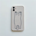 Compatible with Apple , Line Cat Straight Edge TPU Protective Sleeve