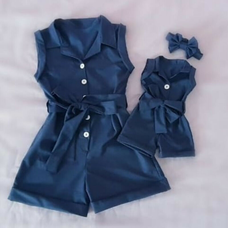 Pudcoco Kids Ropa para bebé niña sin mangas Romper Denim