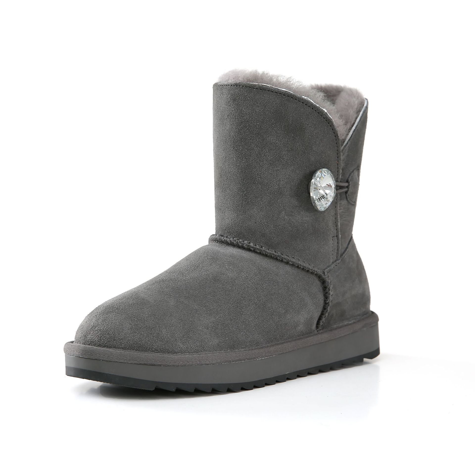 Botas medianas y botas cortas de piel con pelo integrado