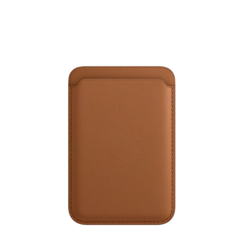 Compatible con Apple, funda protectora para teléfono móvil con tarjetero magnético, funda de piel MagSafe.