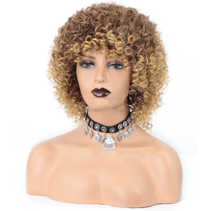 Pelucas transfronterizas, moda europea y americana, pelucas africanas pequeñas y rizadas para damas, peluca africana con cabeza explosiva.