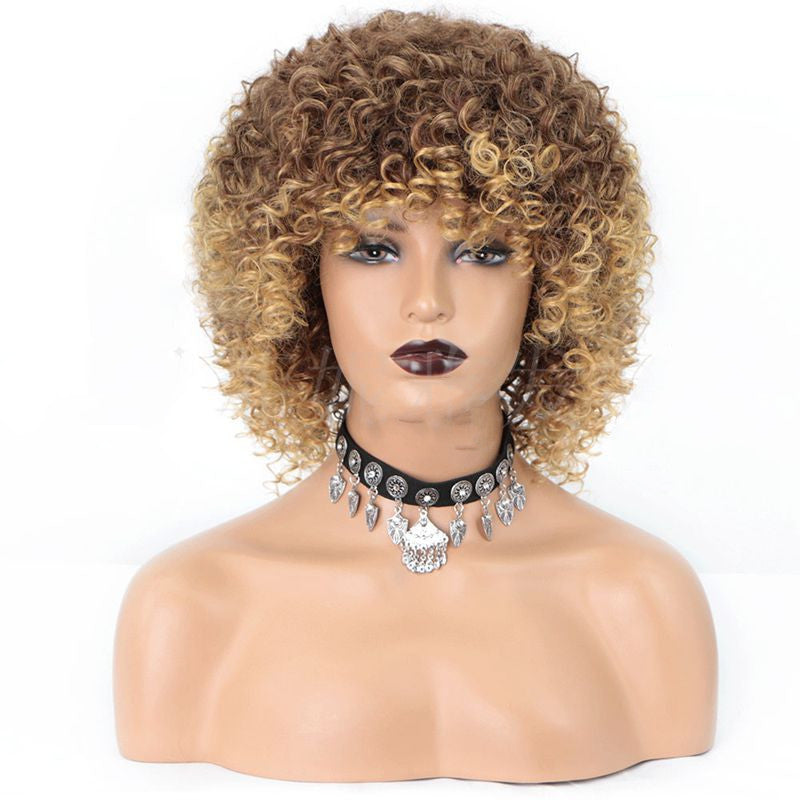 Pelucas transfronterizas, moda europea y americana, pelucas africanas pequeñas y rizadas para damas, peluca africana con cabeza explosiva.
