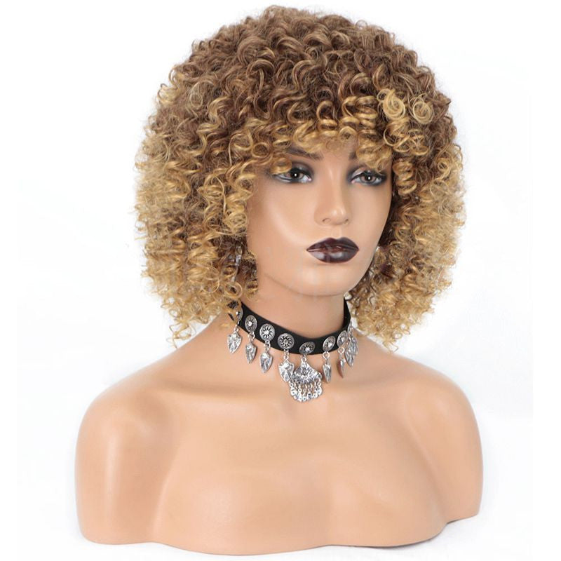 Pelucas transfronterizas, moda europea y americana, pelucas africanas pequeñas y rizadas para damas, peluca africana con cabeza explosiva.