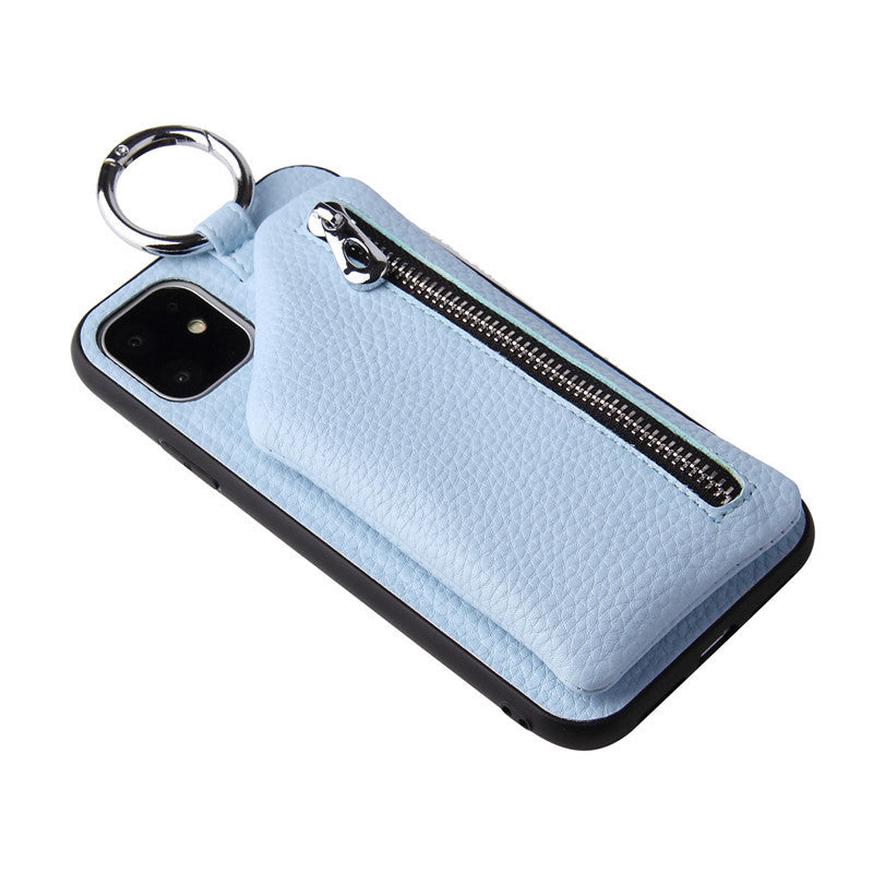 Compatible con Apple, Funda de cuero sintético con cordón para monedero, para iPhone XR, X, XS, 12, PRO, 11, PRO MAX, 7, 8 PLUS, SE, con correa para el cuello.