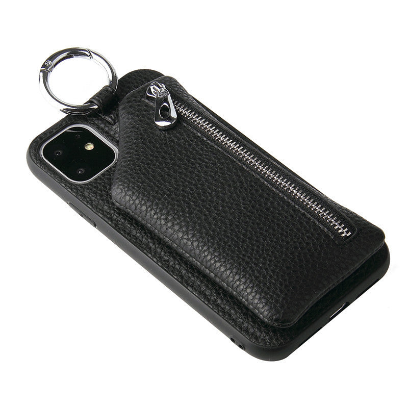 Compatible con Apple, Funda de cuero sintético con cordón para monedero, para iPhone XR, X, XS, 12, PRO, 11, PRO MAX, 7, 8 PLUS, SE, con correa para el cuello.