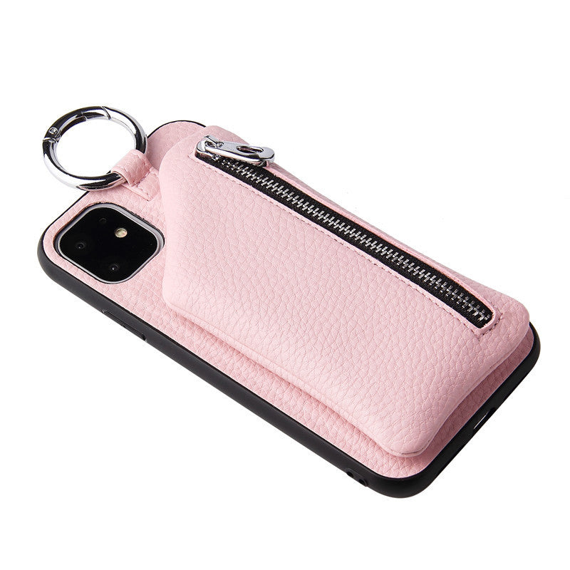 Compatible con Apple, Funda de cuero sintético con cordón para monedero, para iPhone XR, X, XS, 12, PRO, 11, PRO MAX, 7, 8 PLUS, SE, con correa para el cuello.