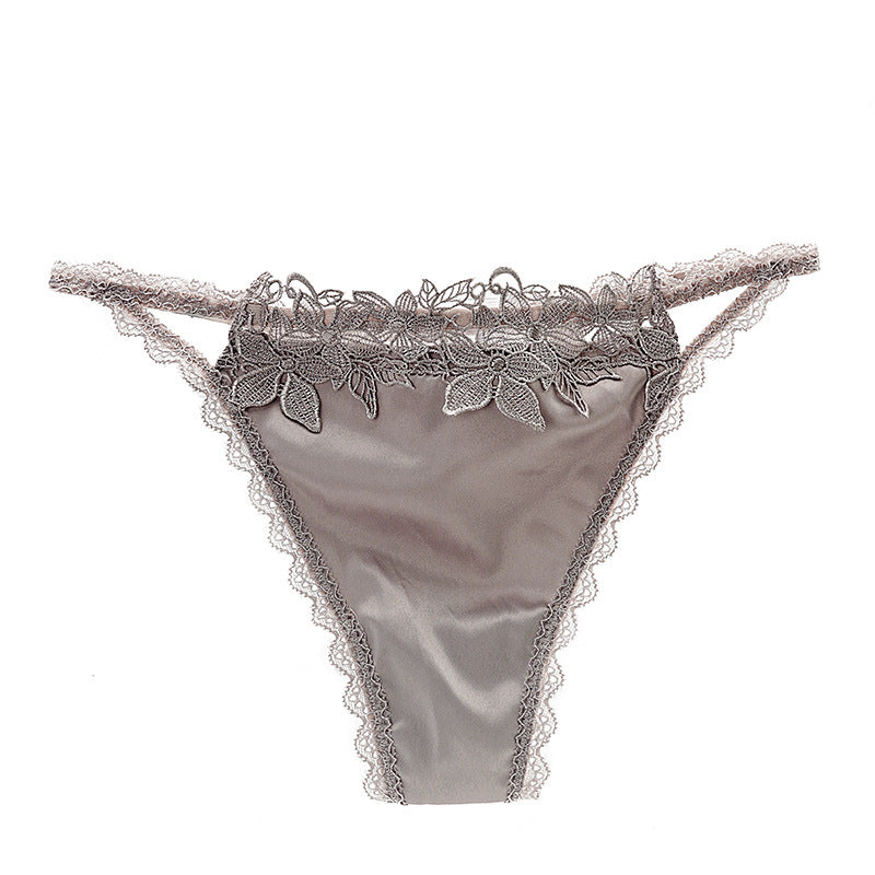 Ladies Thongs Cotton Crotch Lace Trim Thongs
