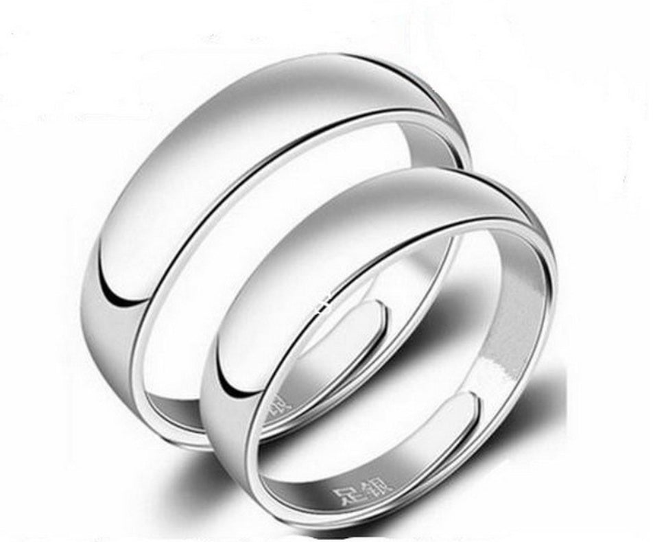 Anillo brillante sencillo de plata para hombre