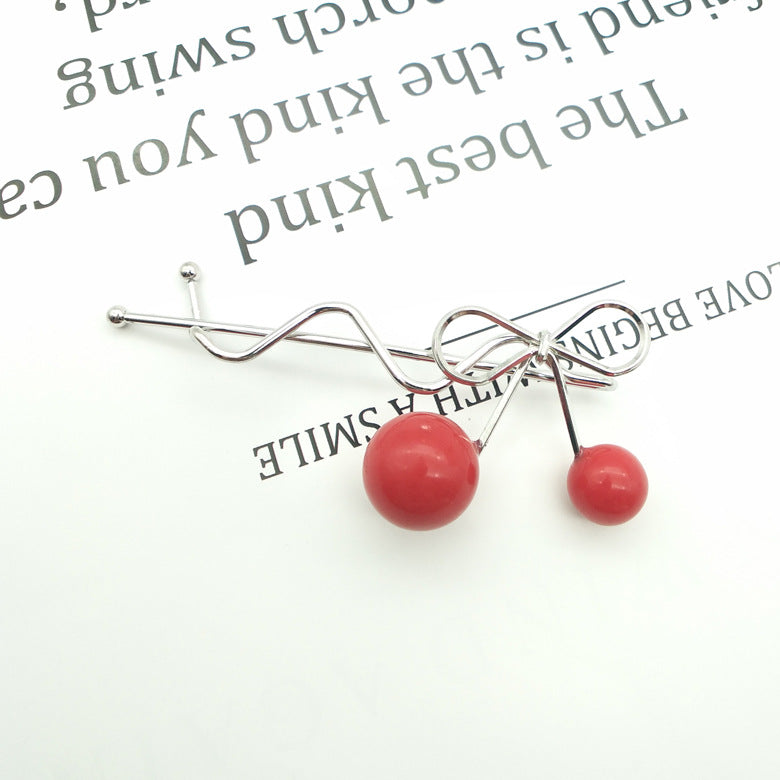 Accesorios para el cabello coreanos Horquilla para dama Horquilla de cereza roja