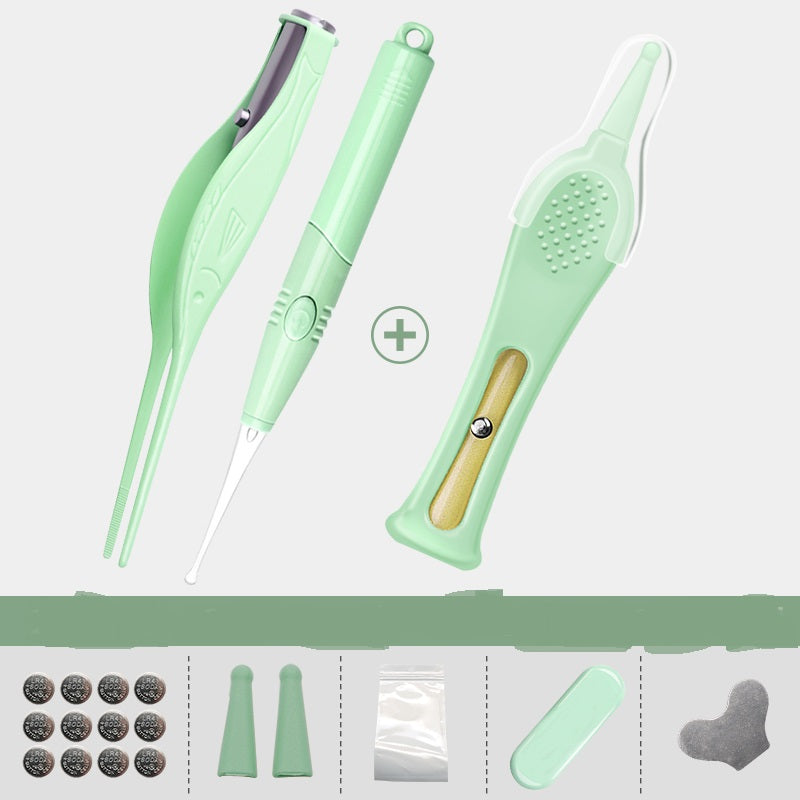 Pinza nasal para bebé con luz, dispositivo para excavar la nariz, aspirador nasal, pinzas de seguridad luminosas