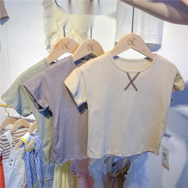 Camiseta sencilla de manga corta para bebé y niño de verano