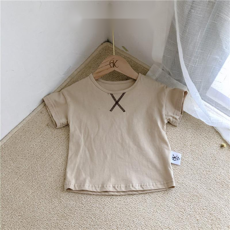 Camiseta sencilla de manga corta para bebé y niño de verano