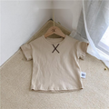 Camiseta sencilla de manga corta para bebé y niño de verano