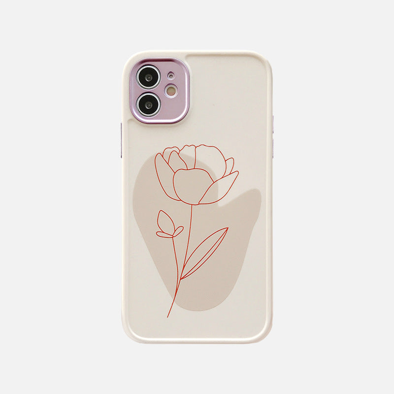 Compatible con, Compatible con, Funda para teléfono con diseño de hojas y flores vintage, carcasa trasera suave a prueba de golpes