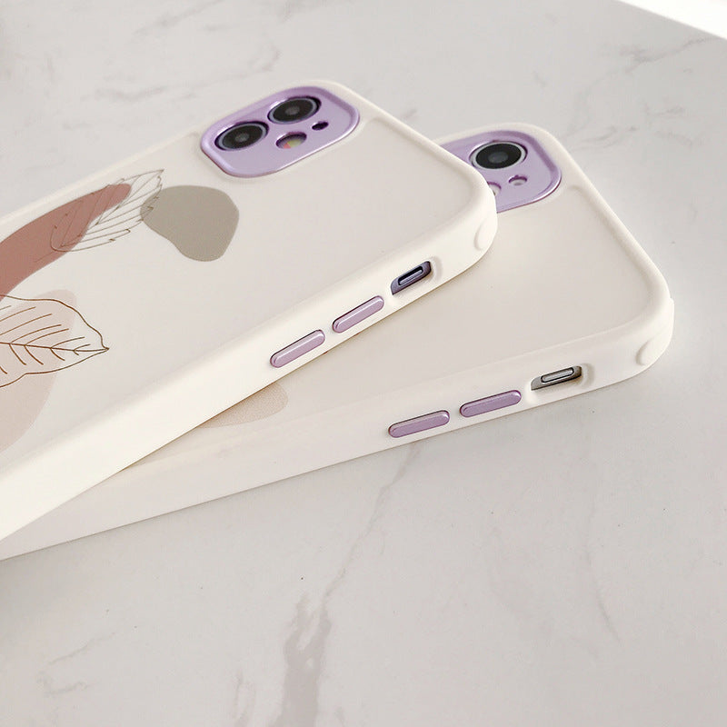 Compatible con, Compatible con, Funda para teléfono con diseño de hojas y flores vintage, carcasa trasera suave a prueba de golpes