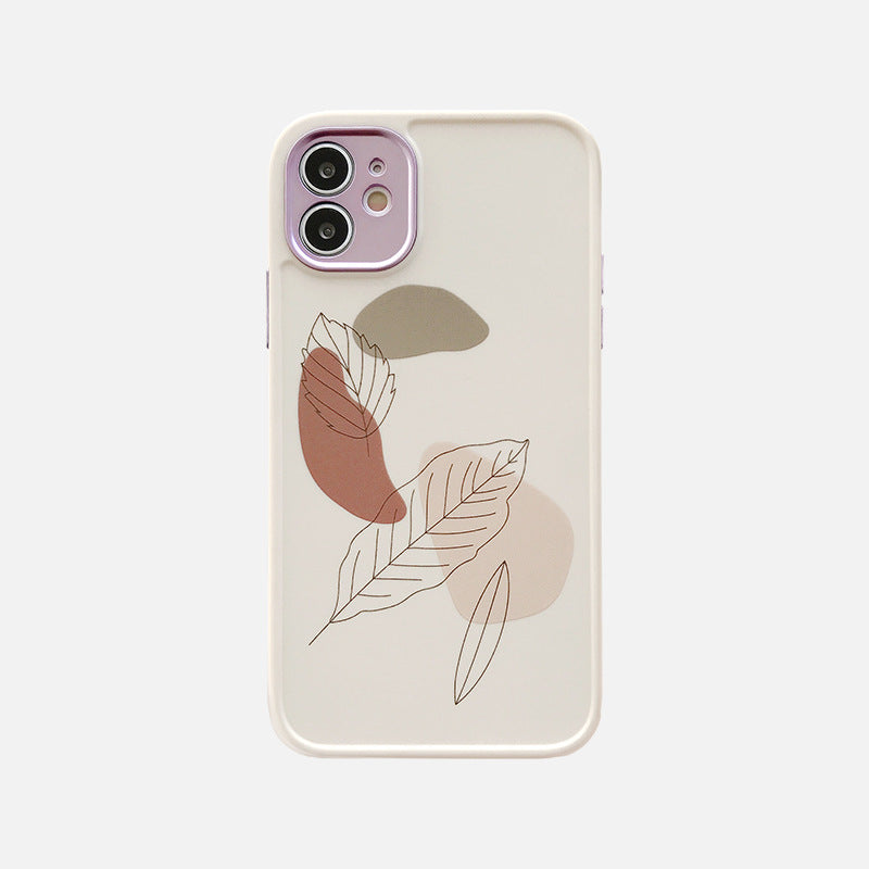 Compatible con, Compatible con, Funda para teléfono con diseño de hojas y flores vintage, carcasa trasera suave a prueba de golpes