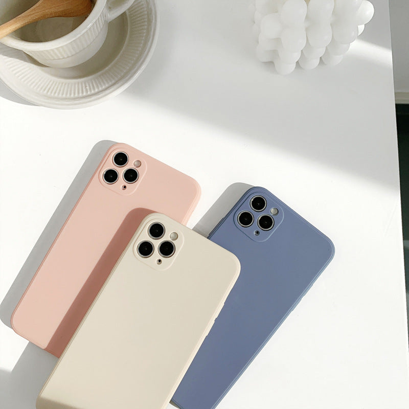 Funda de silicona sencilla para teléfono de color sólido