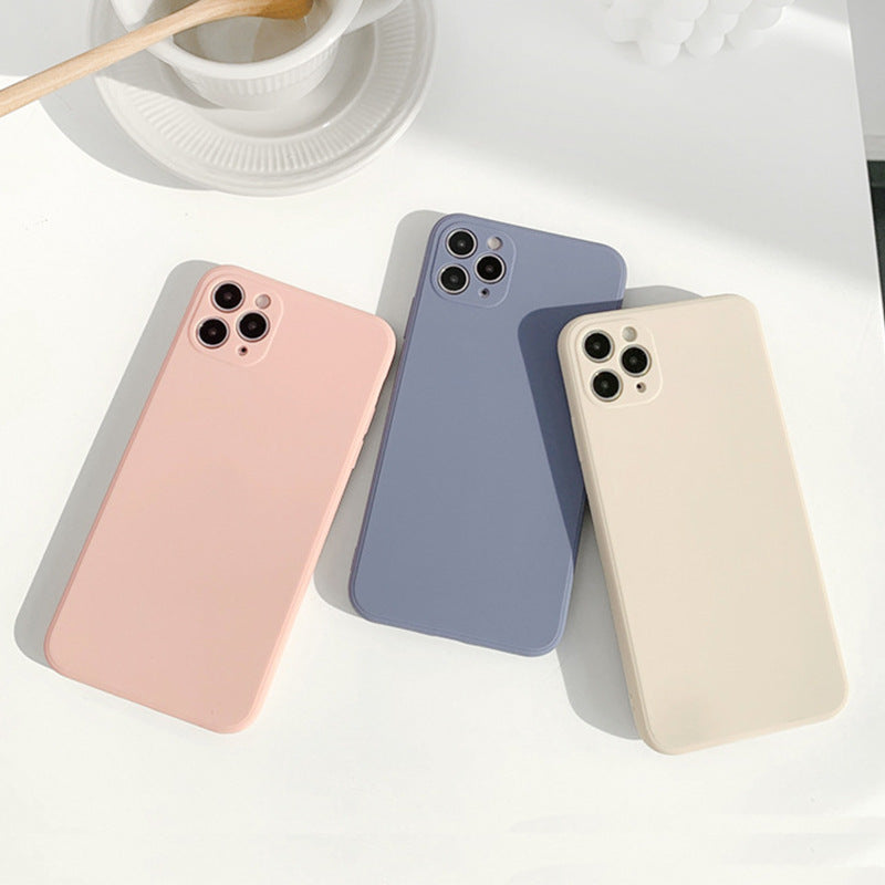 Funda de silicona sencilla para teléfono de color sólido