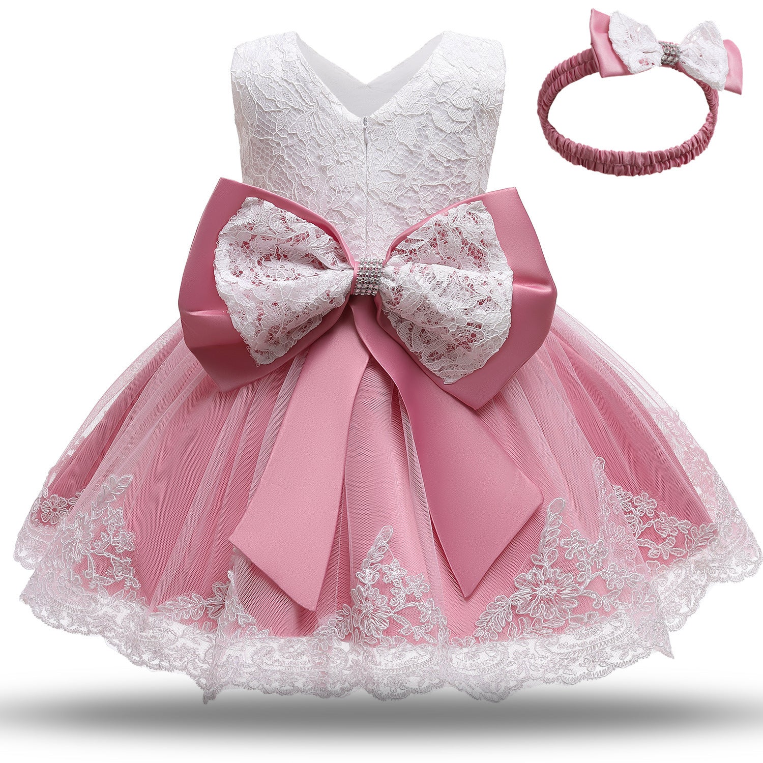 Vestido de bautizo blanco para niñas recién nacidas, vestido de princesa para cumpleaños, vestido de bautizo con flores para niñas de 12 a 24 meses