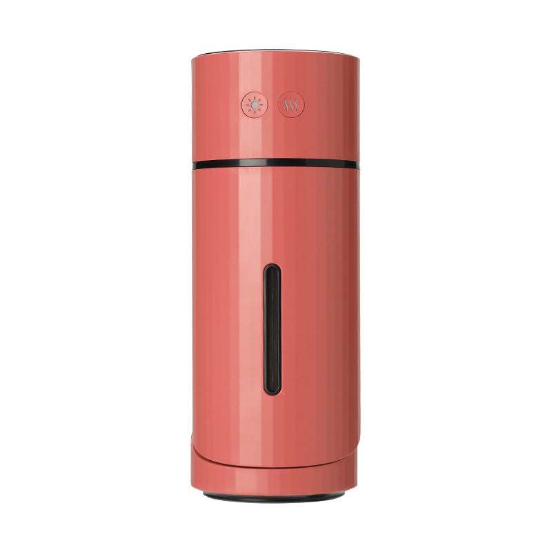 Humidificador de escritorio para coche pequeño con carga USB y ángulo ajustable.