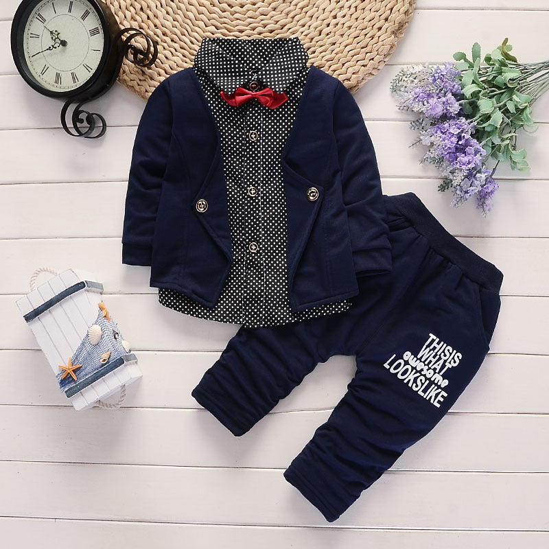 Nuevo diseño de traje informal para niños pequeños, conjunto de ropa para niños, traje estampado, conjunto de ropa para niños pequeños