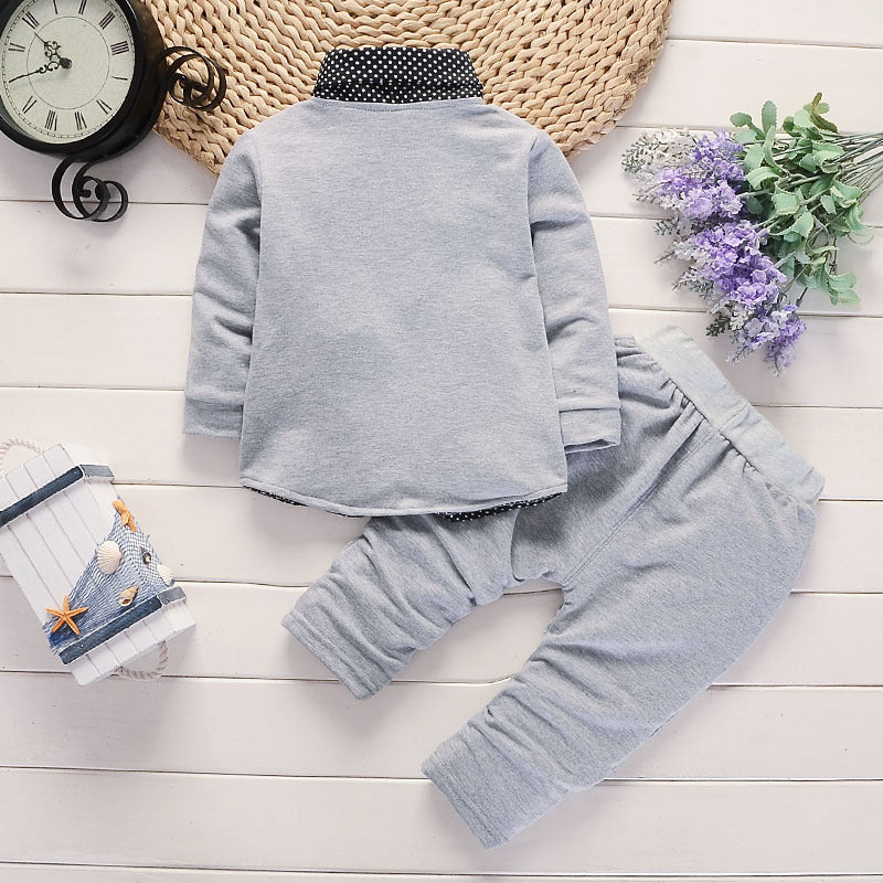Nuevo diseño de traje informal para niños pequeños, conjunto de ropa para niños, traje estampado, conjunto de ropa para niños pequeños