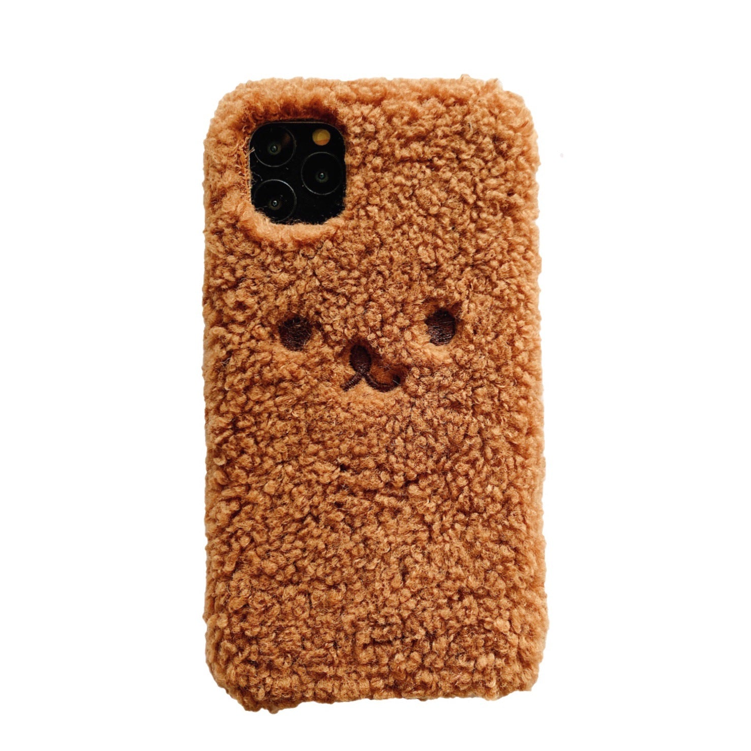Funda para teléfono con bordado de oso de peluche de dibujos animados