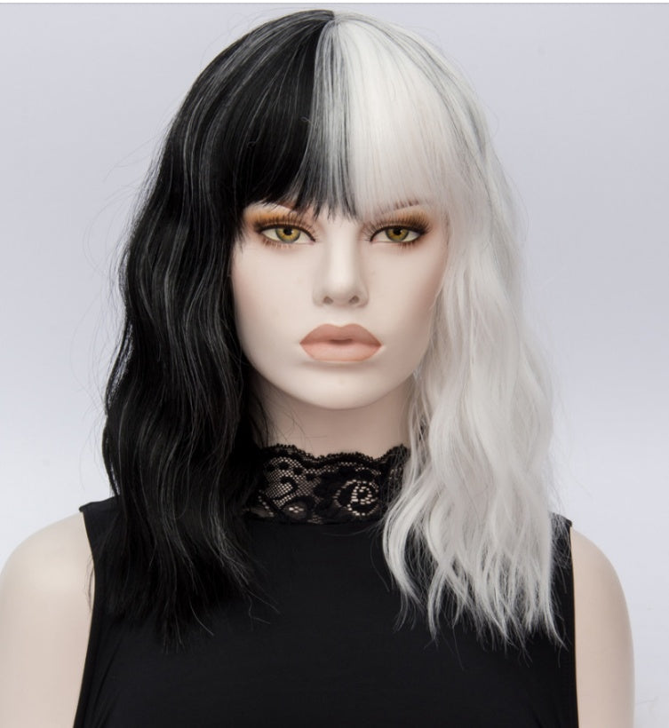 Pelucas cortas Similler de cabello sintético para Halloween, rizadas, para cosplay, para mujeres blancas y rectas, para mujeres negras