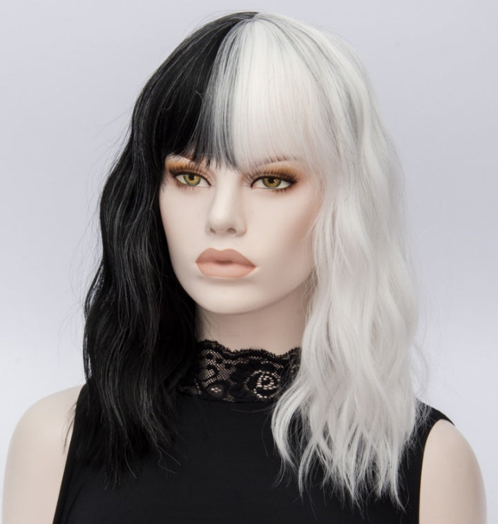 Pelucas cortas Similler de cabello sintético para Halloween, rizadas, para cosplay, para mujeres blancas y rectas, para mujeres negras