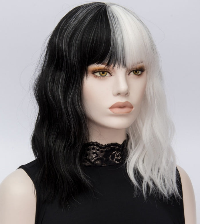 Pelucas cortas Similler de cabello sintético para Halloween, rizadas, para cosplay, para mujeres blancas y rectas, para mujeres negras